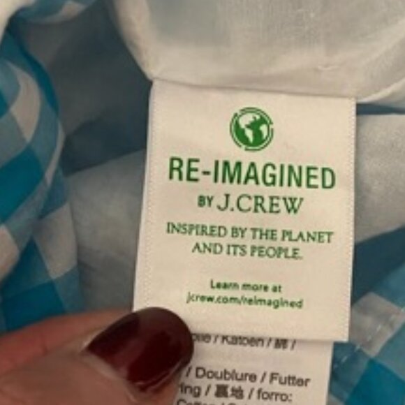 J. Crew Factory XS Gingham Sleeveless Mock Ruffle Neck Top - Picture 5 of 7